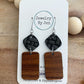 Black Weaved Wood Earrings