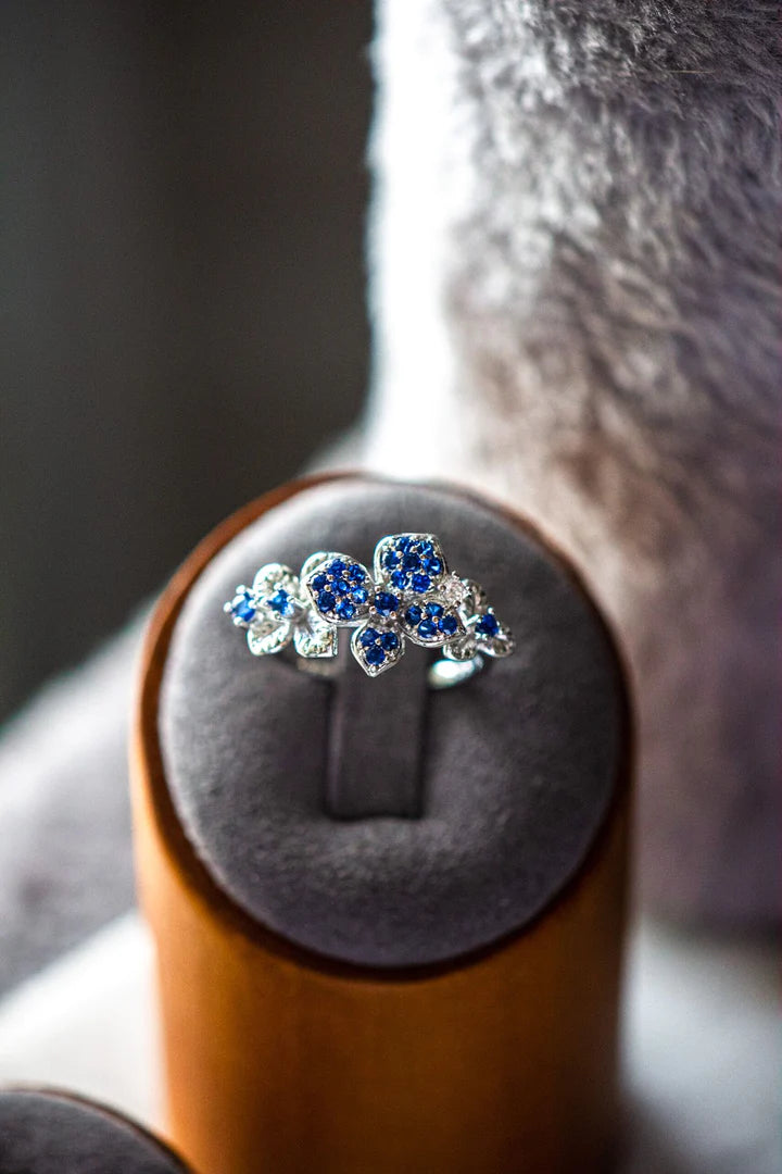 Zoe Sapphire Floral Ring