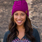 Magenta Cable Knit Hat