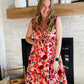 This Boho Floral Frill Sleeveless Dress is the perfect pick for summer. The V Neck accent complements the Boho style, while the red floral print and tiered fabric add a romantic feel. To complete the look, the A-line silhouette provides a flattering fit for all body types.