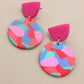 Vibrant Splotch Clay Earrings