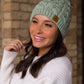 Mint Braded Knit Winter Hat