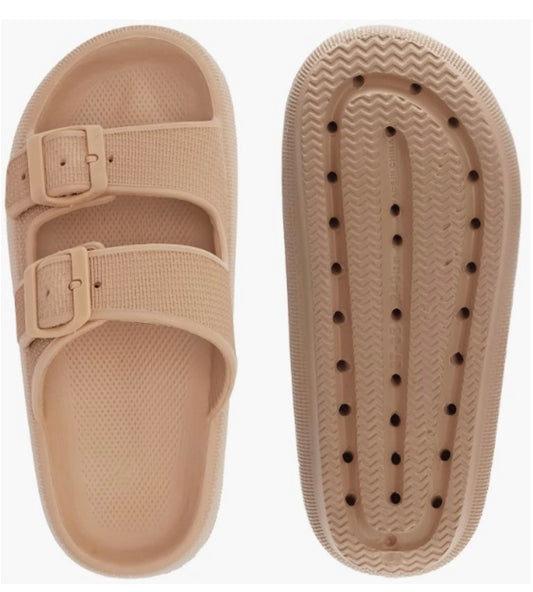 Eva Double Strap Tan Sandals
