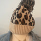 Tan Leopard Pom Hat