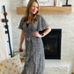 Black Boho Daisy Wrap Dress