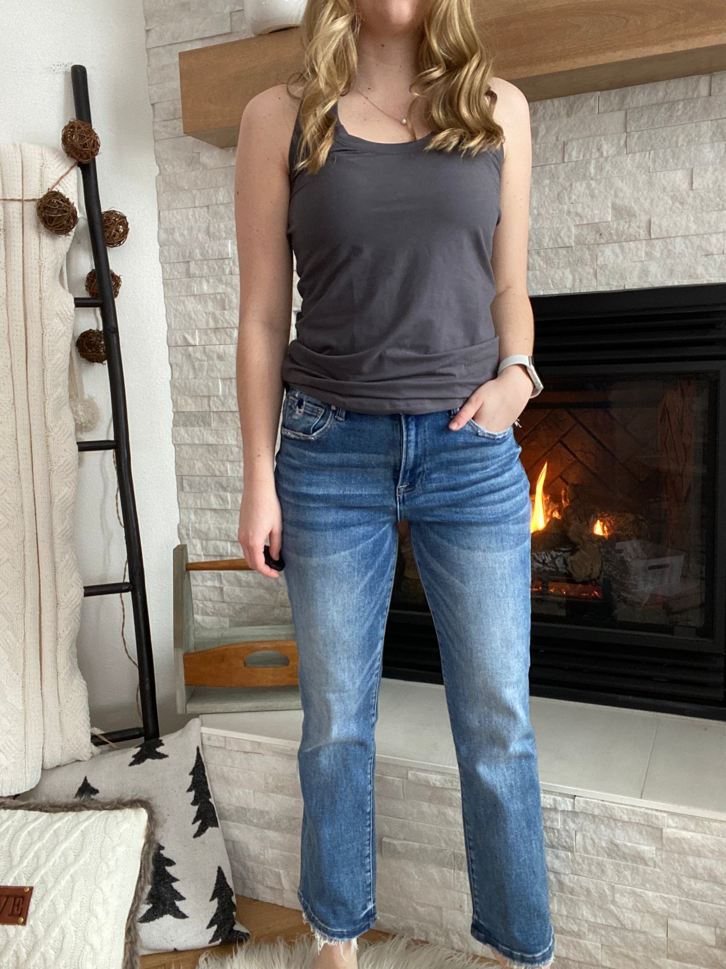 Risen Luna Medium Wash Bootcut Ankle Jeans
