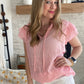 Pink Tiered Ruffle Blouse