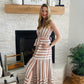 Khaki Stripe Tie Waist Maxi Dress